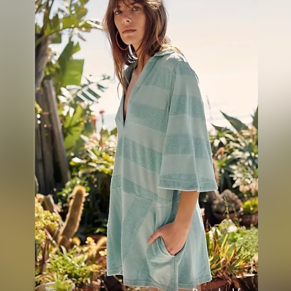 Free People Beach Charlton Romper Medium NEW Terry Beachy Pockets Swim Cover Up